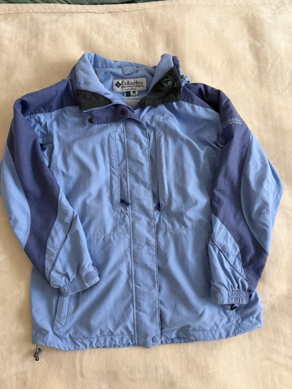 Vintage Columbia Womens L Blue Interchange Hooded Winter Jacket Gorpcore 90s